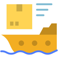 sea shipping flat icon