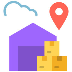 warehouse package delivery flat icon