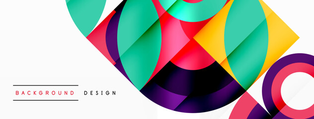 Circles and petals. Geometric beautiful abstract minimal template for Wallpaper, Banner, Background, Card, Book Illustration, landing page