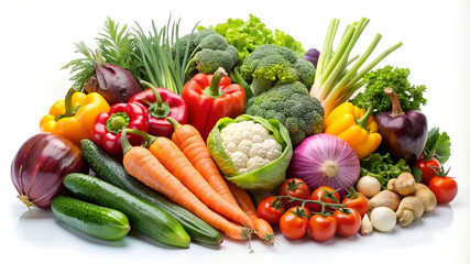 fresh vegetables isolated on white