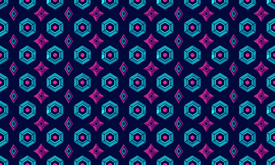 Futuristic Design Geometric Shapes Seamless Pattern for Wallpaper Backgroun