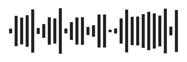 Radio Wave icons. Monochrome simple sound wave on white background. Isolated vector illustration in eps 10.