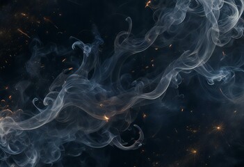 Abstract smoke in black background.