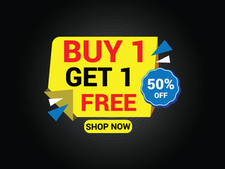 Buy 1 Get 1 Free Banner, Special Offer Banner, Big Sale, Sale Banner, Banner Design Template.