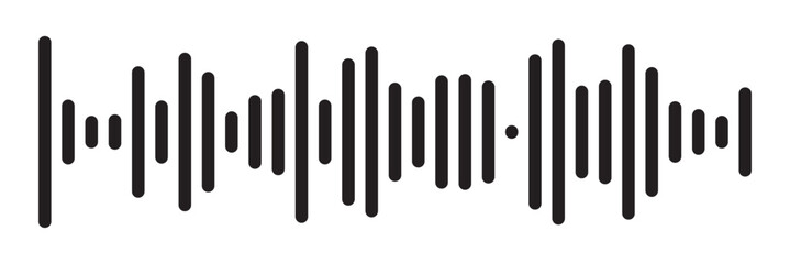 Radio Wave icons. Monochrome simple sound wave on white background. Isolated vector illustration in eps 10.