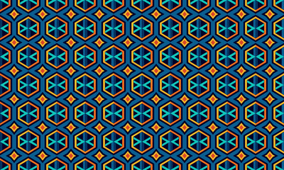 Futuristic Design Geometric Shapes Seamless Pattern for Wallpaper Backgroun
