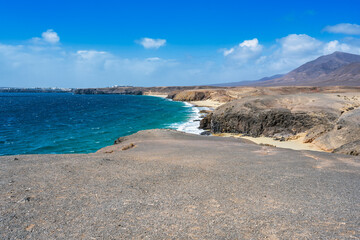 Papagayo beaches on the Canary Island of Lanzarote in the Atlantic Ocean