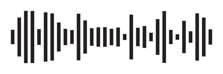 Sound wave set. Sound waves for voice message. Audio wave icon. Waveform pattern for music player or app. Recording music. Equalizer template on white background in eps 10.