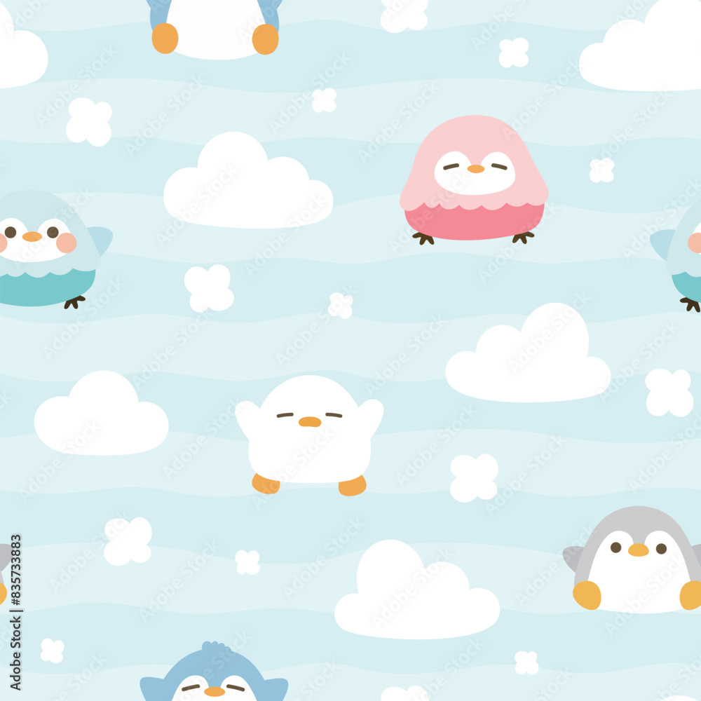 Canvas Prints Cute Penguin Pattern