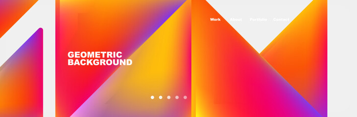 Gradient triangles composition with bright fluid colors. Vector Illustration For Wallpaper, Banner, Background, Card, Book Illustration, landing page