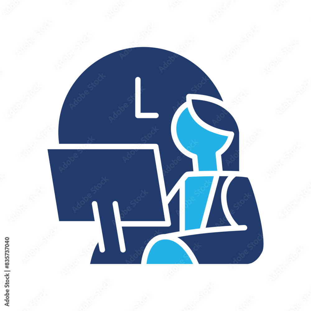 Poster working hours colored icon vector design good for website and mobile app