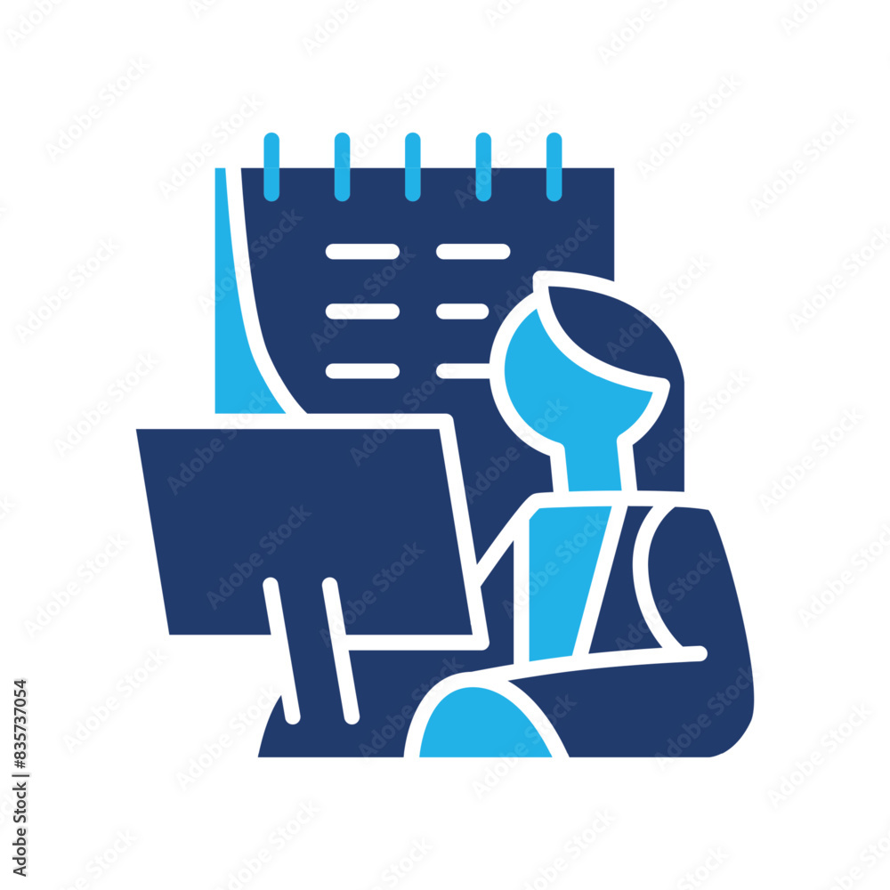 Poster work schedule colored icon vector design good for website and mobile app