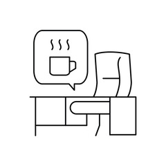 coffee break thin outline icon vector design good for website and mobile app