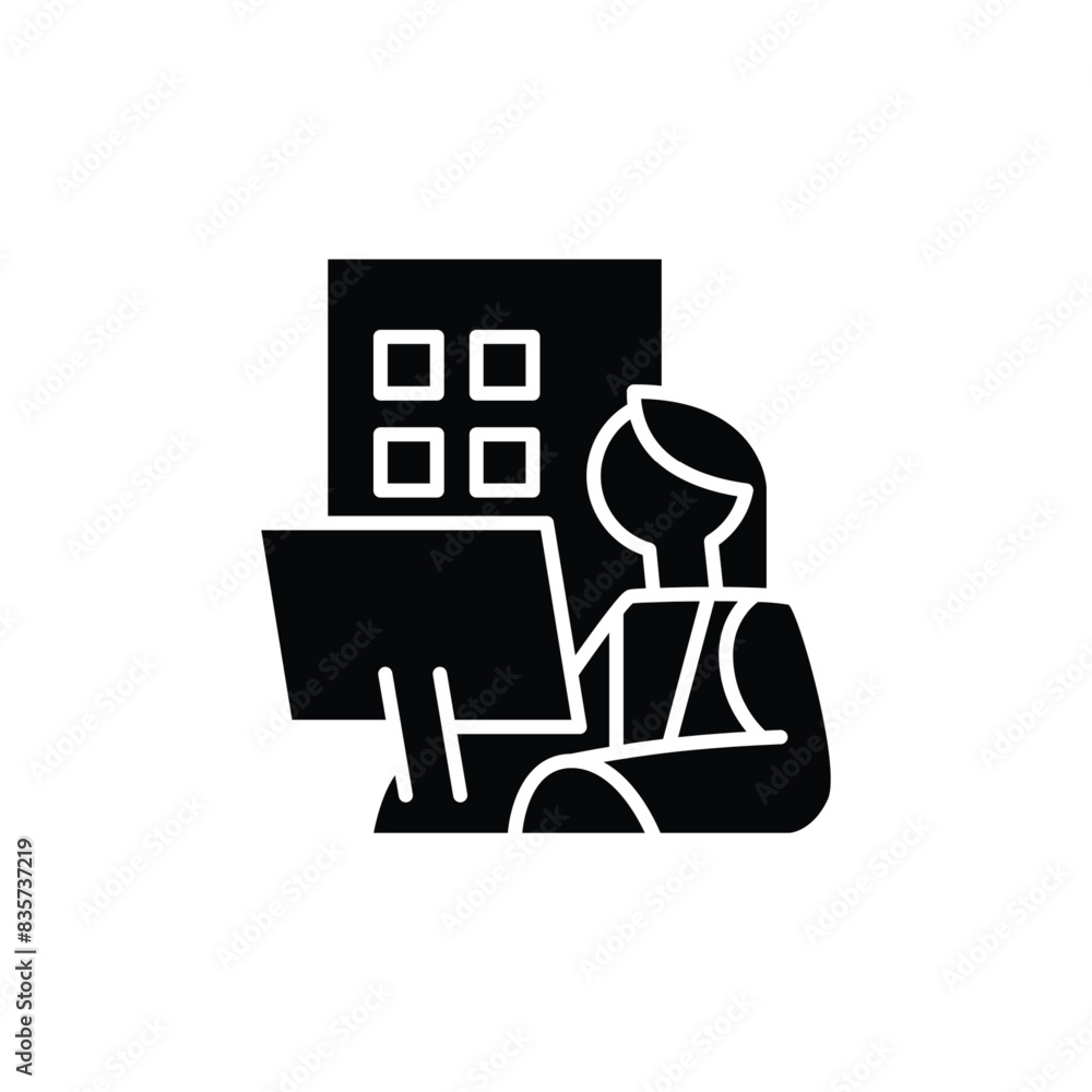 Poster work at office solid icon vector design good for website and mobile app