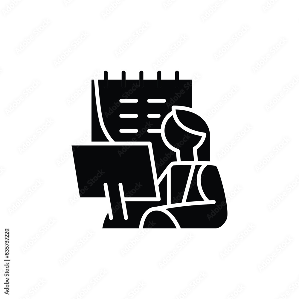 Poster work schedule solid icon vector design good for website and mobile app