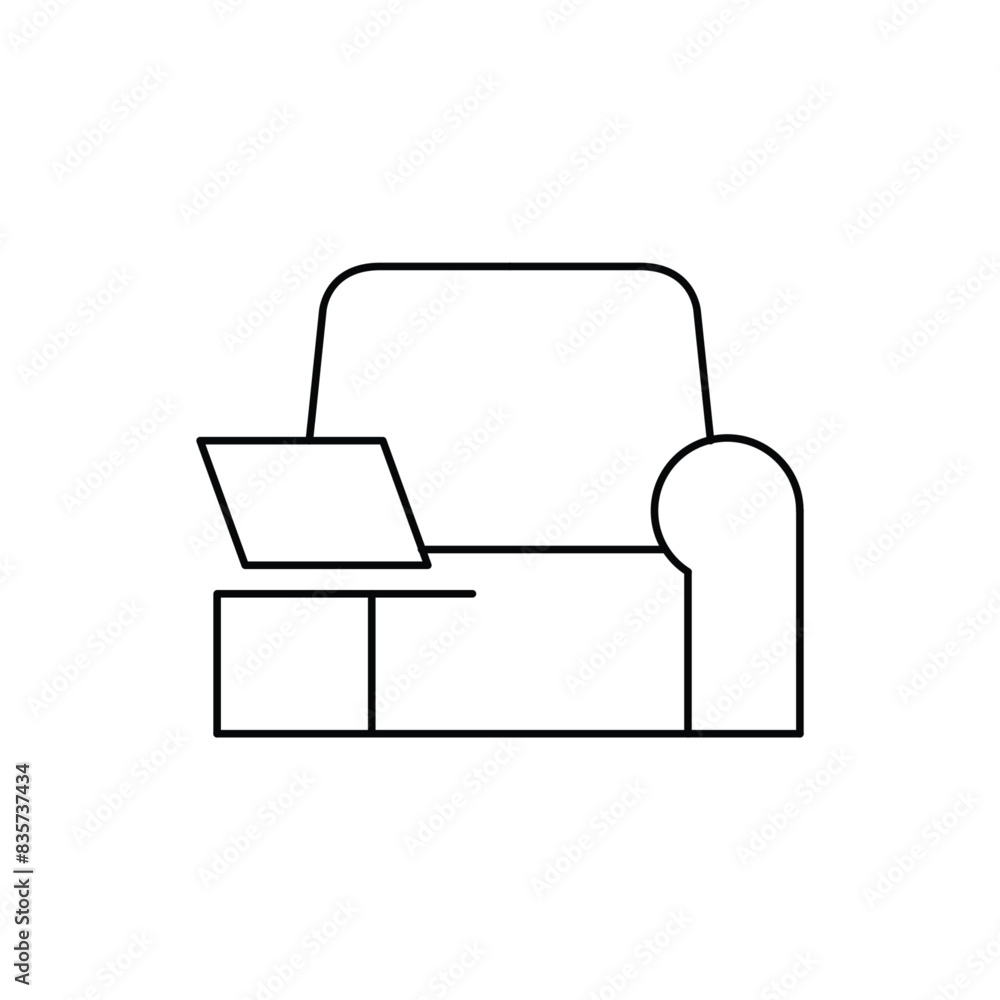 Poster home workplace thin outline icon vector design good for website and mobile app