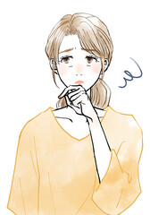困るミドル女性のイラスト