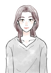 笑顔のミドル女性　正面