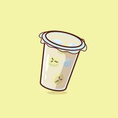 Sweet takjil kolak or snacks in the month of ramadhan cartoon vector illustration Islamic holiday concept icon isolated