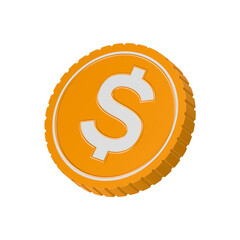 Golden coin money dollar icon 3d