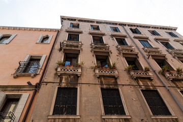 Obraz premium View to typical home facade with balcony in Venice