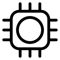 cpu line icon vector illustration isolated on white background
