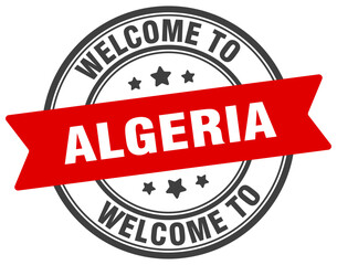 Welcome to Algeria stamp. Algeria round sign