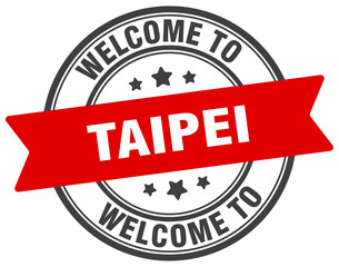 Fototapeta premium Welcome to Taipei stamp. Taipei round sign