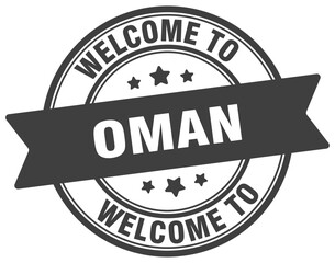 Fototapeta premium Welcome to Oman stamp. Oman round sign