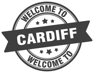 Welcome to Cardiff stamp. Cardiff round sign