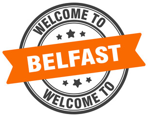 Fototapeta premium Welcome to Belfast stamp. Belfast round sign