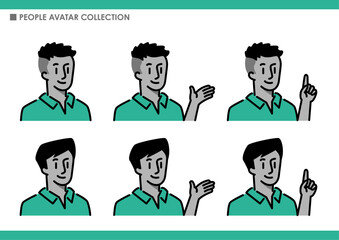 男性のポーズ集。インストラクター。