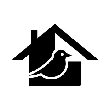 recommend clip art: Birdhouse logo design silhouette vector illustration