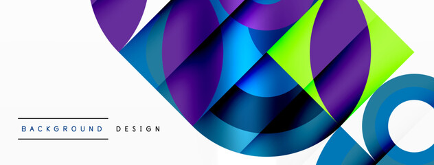 Circles and petals. Geometric beautiful abstract minimal template for Wallpaper, Banner, Background, Card, Book Illustration, landing page