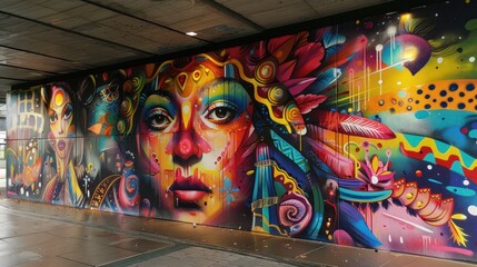Fototapeta premium Street art style of New year 2024 celebrations