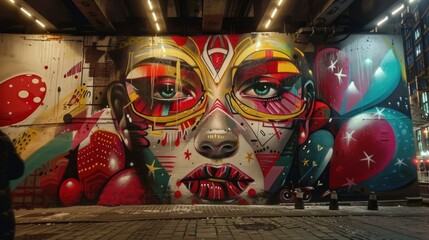 Fototapeta premium Street art style of New year 2024 celebrations