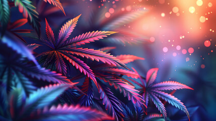 Tropical Cannabis Leaf Banner