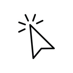 computer mouse cursor slanted arrow pointer show click, hover and pointing action