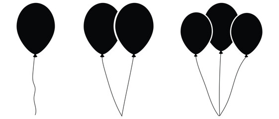 Bunch of party balloons decoration balloon vector icons.Birthday celebration event symbols. Simple flat vector icon.  © Quirk Craft Studio