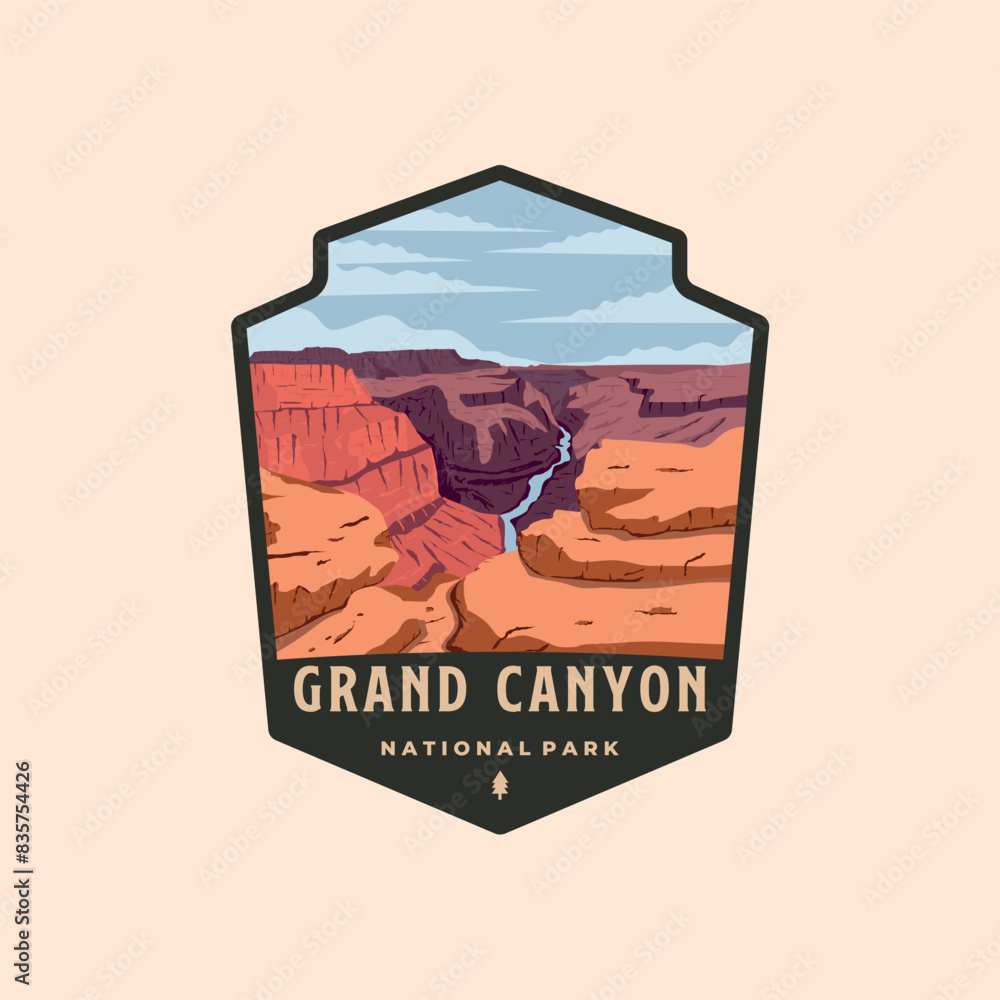 Wall mural grand canyon national park vintage logo vector symbol illustration design