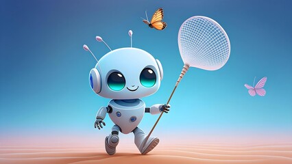 Robot łapiący motyle w siatkę