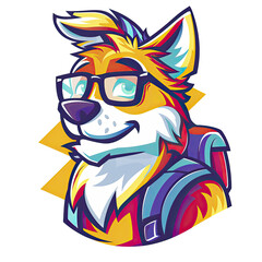 Fototapeta premium Angry green dog mascot