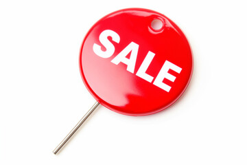 round badge with the inscription "SALE" on a white background