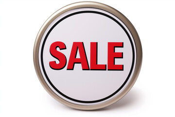 round badge with the inscription "SALE" on a white background