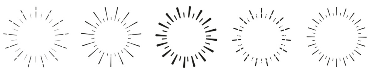 star burst sun ray circle frame. Retro vintage round sun ray ornate