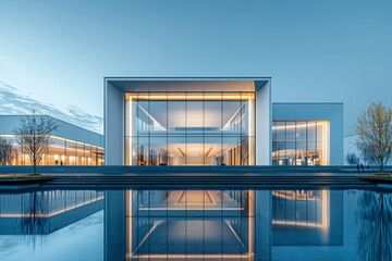 Fototapeta premium Luxury Island Villa With Infinity Pool At Sunset.