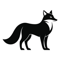 solid color cross fox animal vector design