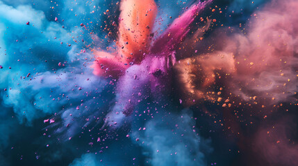 Abstract clouds of color smoke colorful texture background, Colored fluid powder explosion, dust, vape smoke liquid abstract clouds design for poster, banner