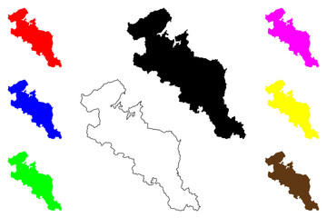 Obraz premium Kyoto Prefecture (Administrative divisions of Japan, Prefectures of Japan) map vector illustration, scribble sketch Kyoto map