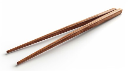 High-angle view of elegant wooden chopsticks